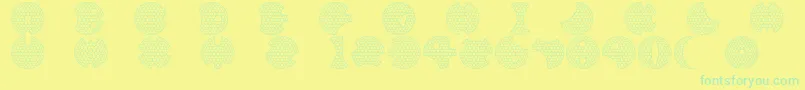GOLFABET Font – Green Fonts on Yellow Background