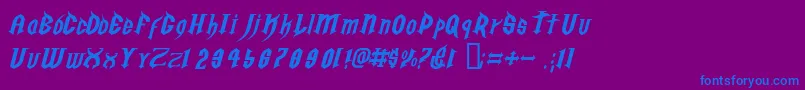 GOLGOE  -fontti – siniset fontit violetilla taustalla