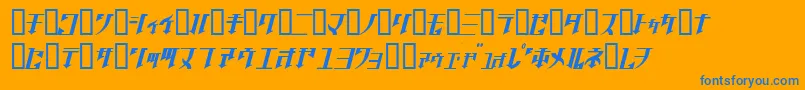 フォントGOLGOJ   – オレンジの背景に青い文字