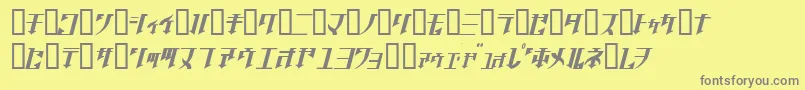 フォントGOLGOJ   – 黄色の背景に灰色の文字