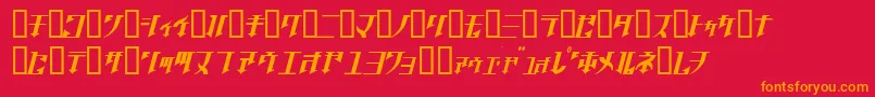 フォントGOLGOJ   – 赤い背景にオレンジの文字