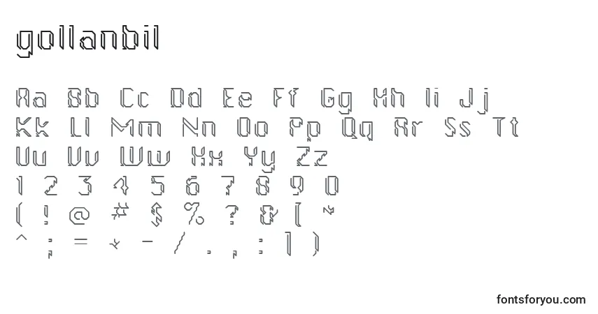 Gollanbil-fontti – aakkoset, numerot, erikoismerkit
