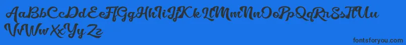 Golliath Font – Black Fonts on Blue Background