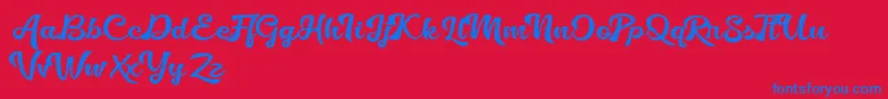 Golliath Font – Blue Fonts on Red Background
