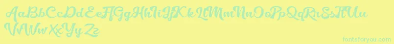 Golliath Font – Green Fonts on Yellow Background