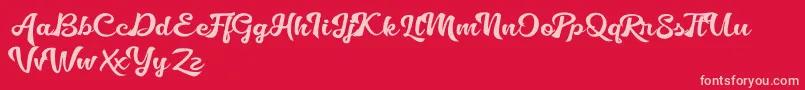 Golliath Font – Pink Fonts on Red Background