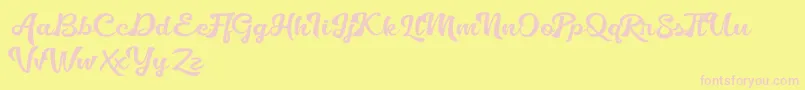 Golliath Font – Pink Fonts on Yellow Background