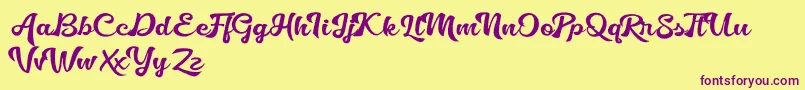 Golliath Font – Purple Fonts on Yellow Background