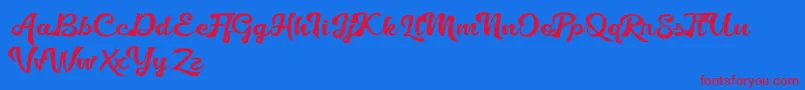 Golliath Font – Red Fonts on Blue Background