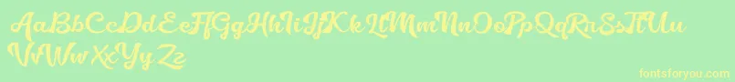 Golliath Font – Yellow Fonts on Green Background