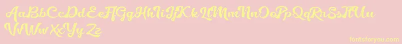 Golliath Font – Yellow Fonts on Pink Background