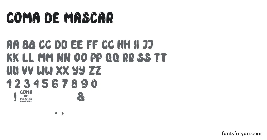Czcionka Goma de Mascar – alfabet, cyfry, specjalne znaki