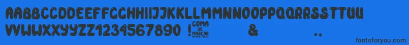Goma de Mascar Font – Black Fonts on Blue Background
