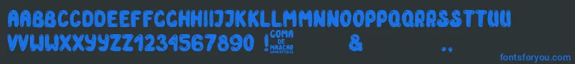 Goma de Mascar Font – Blue Fonts on Black Background