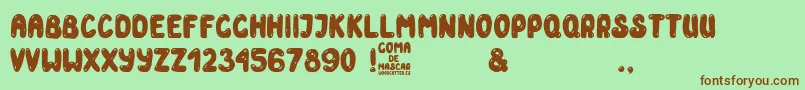 Goma de Mascar Font – Brown Fonts on Green Background