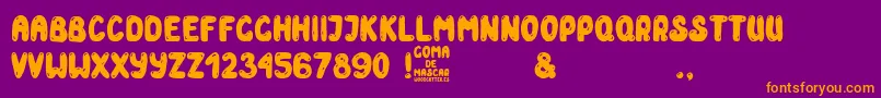 Goma de Mascar Font – Orange Fonts on Purple Background