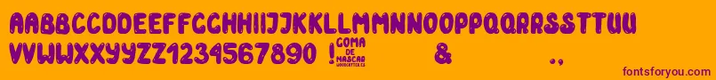 Goma de Mascar Font – Purple Fonts on Orange Background