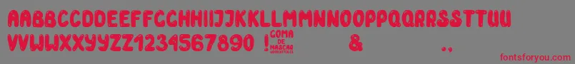 Шрифт Goma de Mascar – красные шрифты на сером фоне