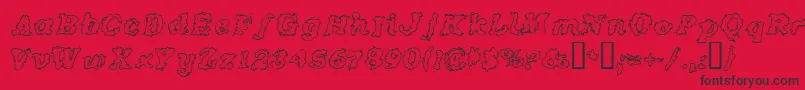 CrashOutline Font – Black Fonts on Red Background