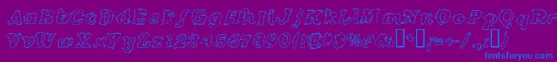 CrashOutline Font – Blue Fonts on Purple Background