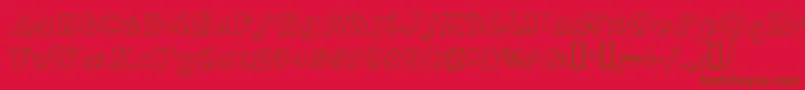 CrashOutline Font – Brown Fonts on Red Background