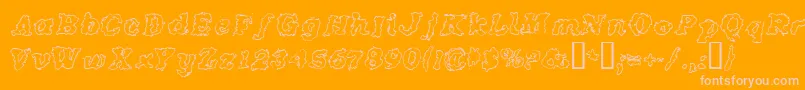 CrashOutline-Schriftart – Rosa Schriften auf orangefarbenem Hintergrund