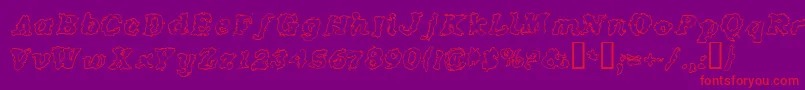 CrashOutline Font – Red Fonts on Purple Background