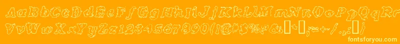 CrashOutline Font – Yellow Fonts on Orange Background