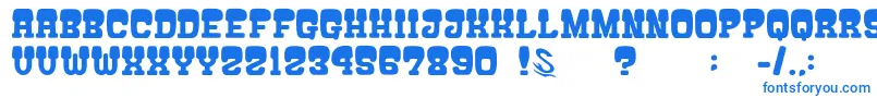 フォントgomarice atama serif – 白い背景に青い文字