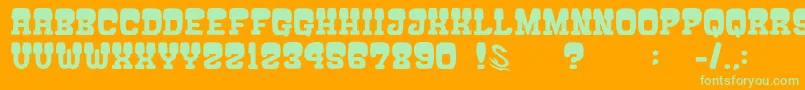 gomarice atama serif-Schriftart – Grüne Schriften auf orangefarbenem Hintergrund