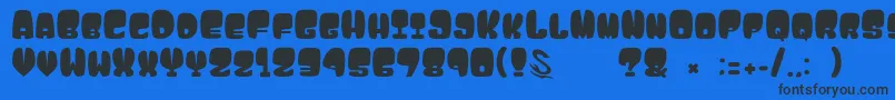 gomarice atama Font – Black Fonts on Blue Background