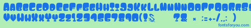 gomarice atama Font – Blue Fonts on Green Background