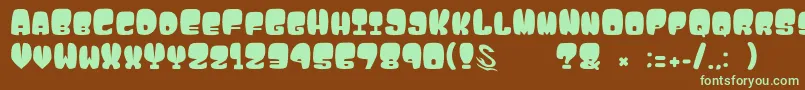 gomarice atama Font – Green Fonts on Brown Background