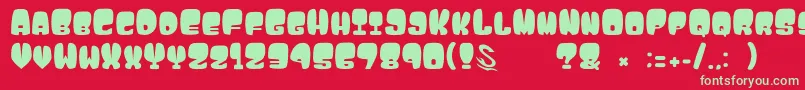 gomarice atama Font – Green Fonts on Red Background