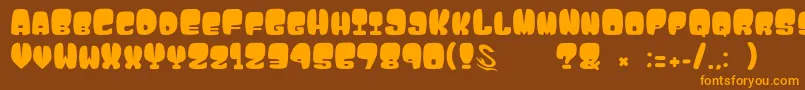 gomarice atama Font – Orange Fonts on Brown Background