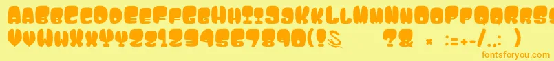 gomarice atama Font – Orange Fonts on Yellow Background