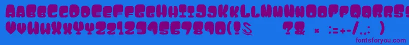 gomarice atama Font – Purple Fonts on Blue Background