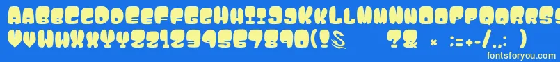 gomarice atama Font – Yellow Fonts on Blue Background