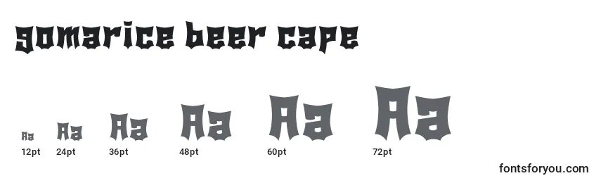 Gomarice beer cape Font Sizes