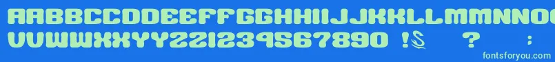 gomarice big burger Font – Green Fonts on Blue Background