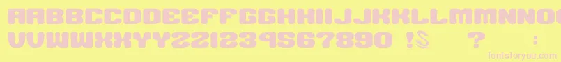 gomarice big burger-Schriftart – Rosa Schriften auf gelbem Hintergrund