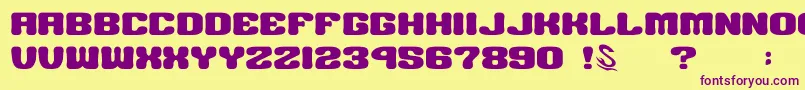 Шрифт gomarice big burger – фиолетовые шрифты на жёлтом фоне