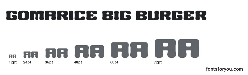 Gomarice big burger Font Sizes