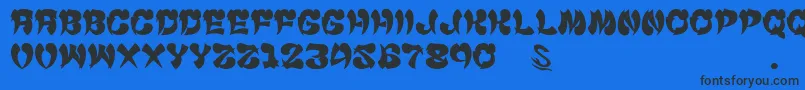 gomarice cyankonabe Font – Black Fonts on Blue Background