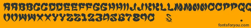 フォントgomarice cyankonabe – 黒い文字のオレンジの背景
