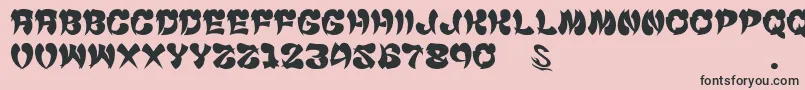 Шрифт gomarice cyankonabe – чёрные шрифты на розовом фоне