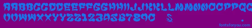 gomarice cyankonabe Font – Blue Fonts on Purple Background