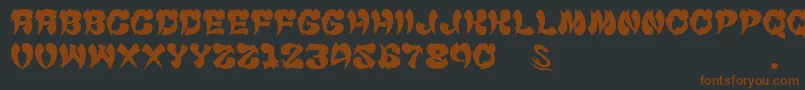 Шрифт gomarice cyankonabe – коричневые шрифты на чёрном фоне