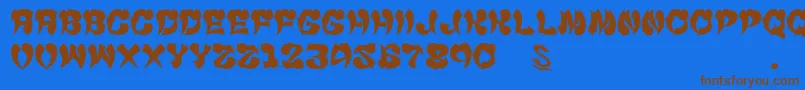 Шрифт gomarice cyankonabe – коричневые шрифты на синем фоне