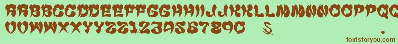 gomarice cyankonabe Font – Brown Fonts on Green Background